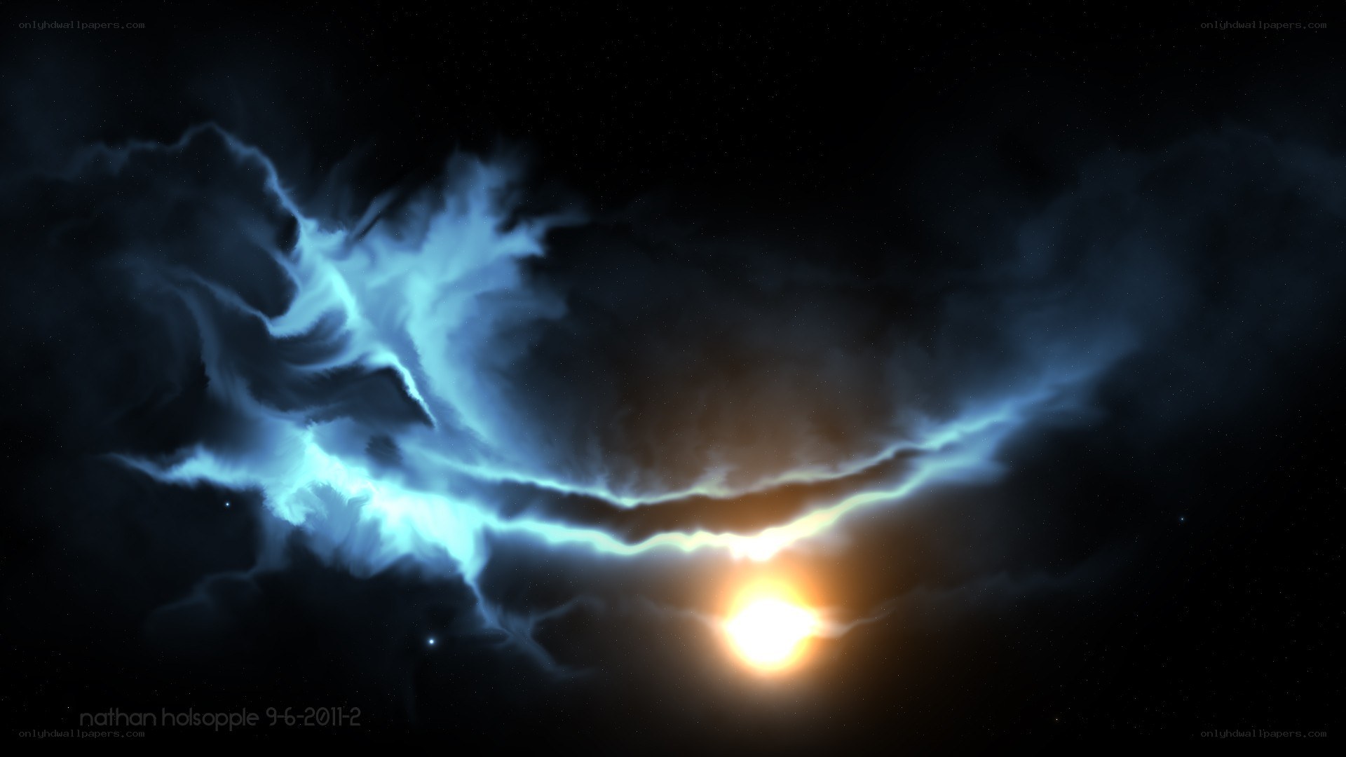 Cosmic Nebula with Star