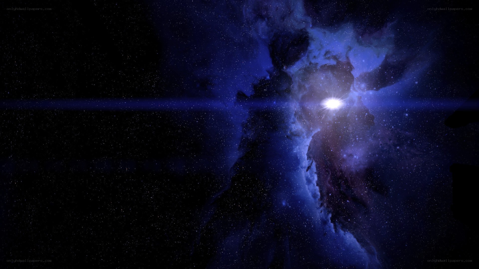 Cosmic nebula with star