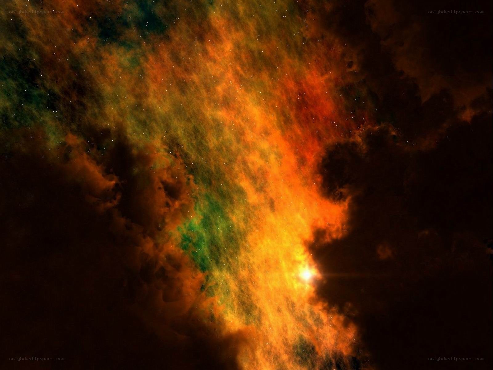 Cosmic nebula with star