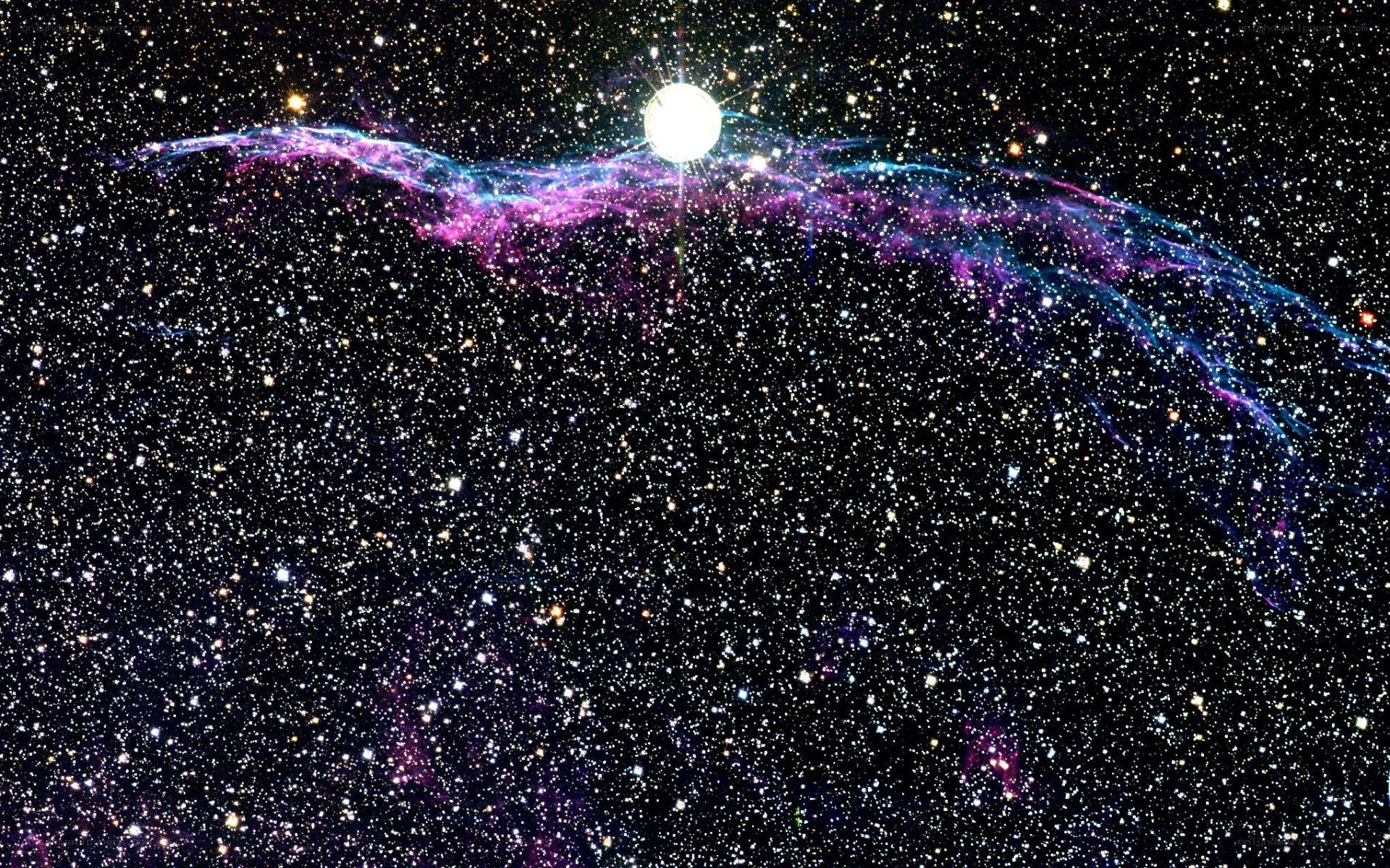Cosmic nebula with star