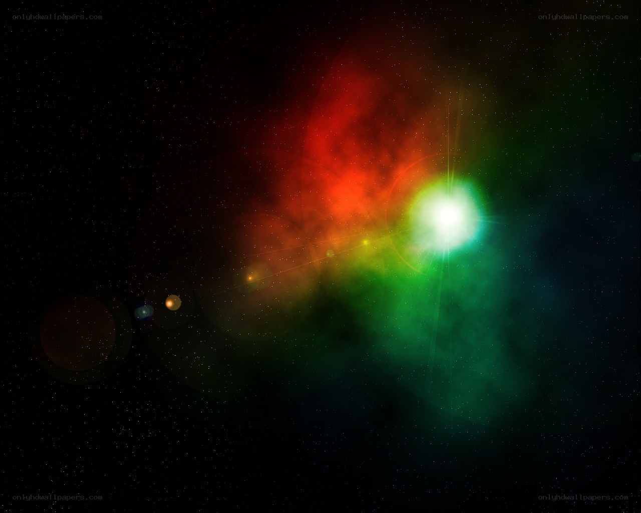 Cosmic nebula with star