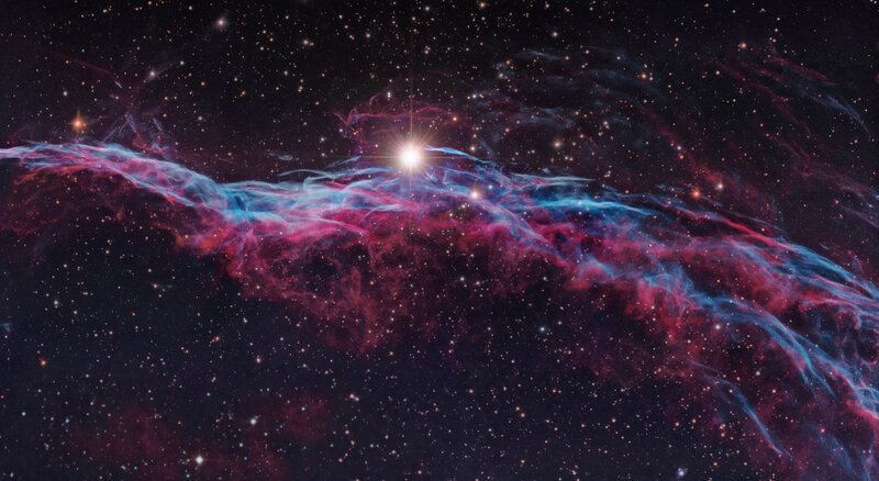 Cosmic nebula with star