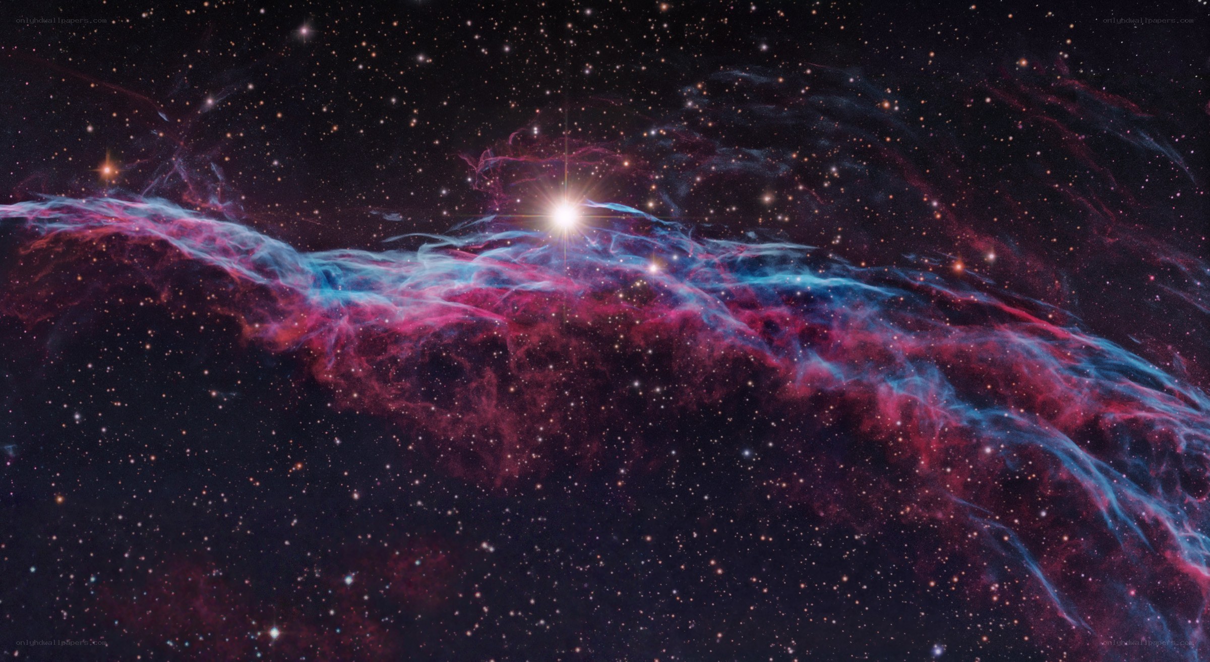 Cosmic nebula with star