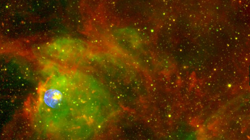 Cosmic nebula with star