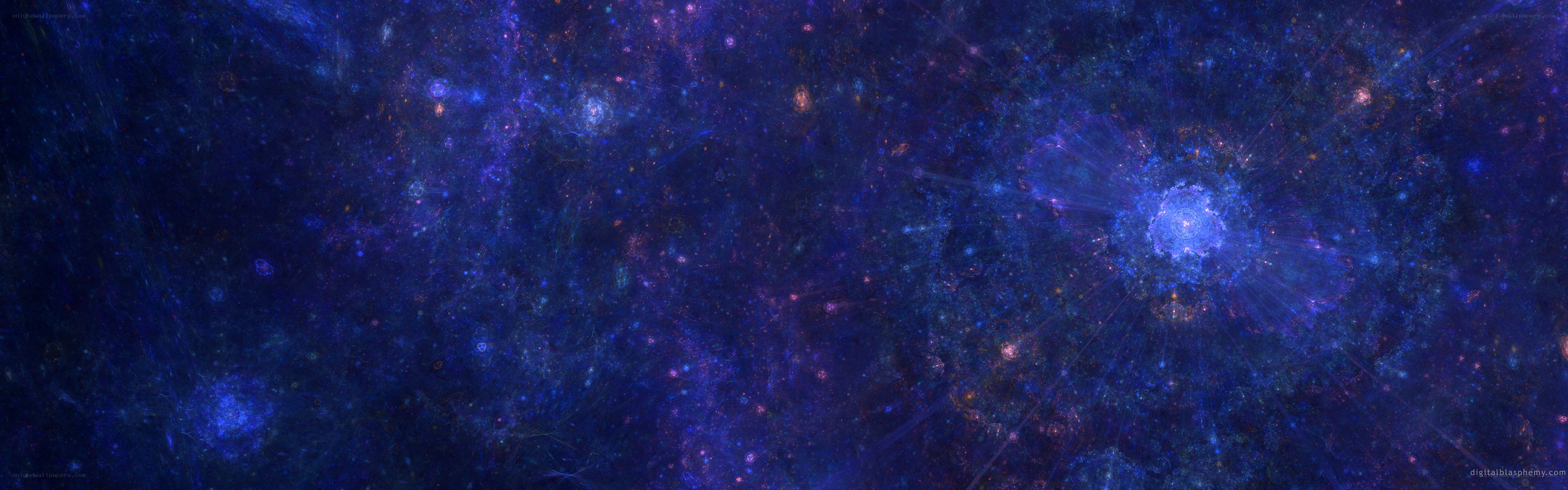 Cosmic nebula with star clusters