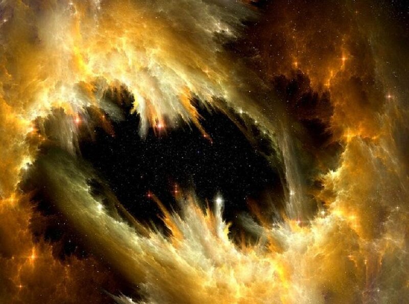 Cosmic nebula with star field
