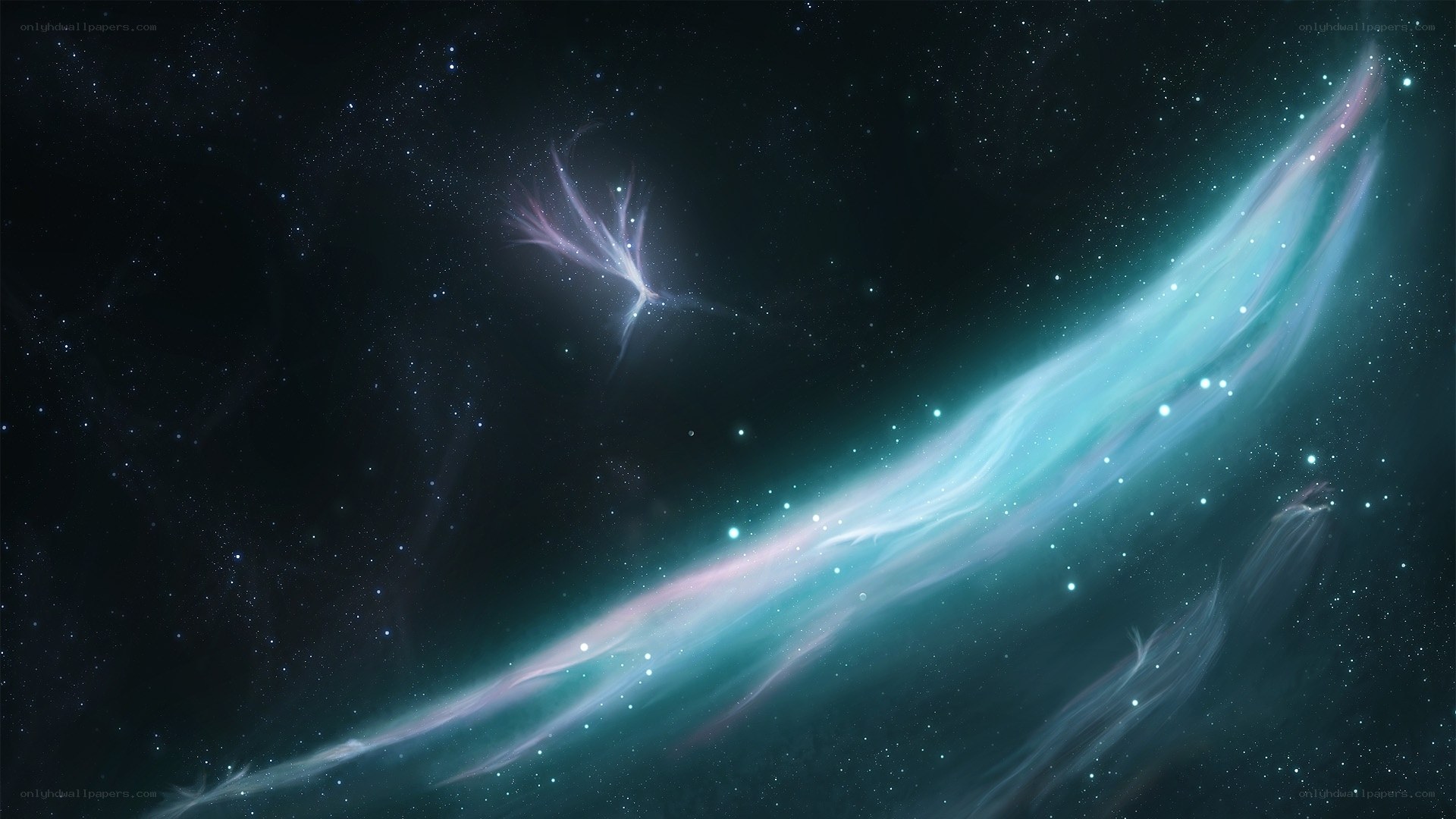 Cosmic nebula with star field