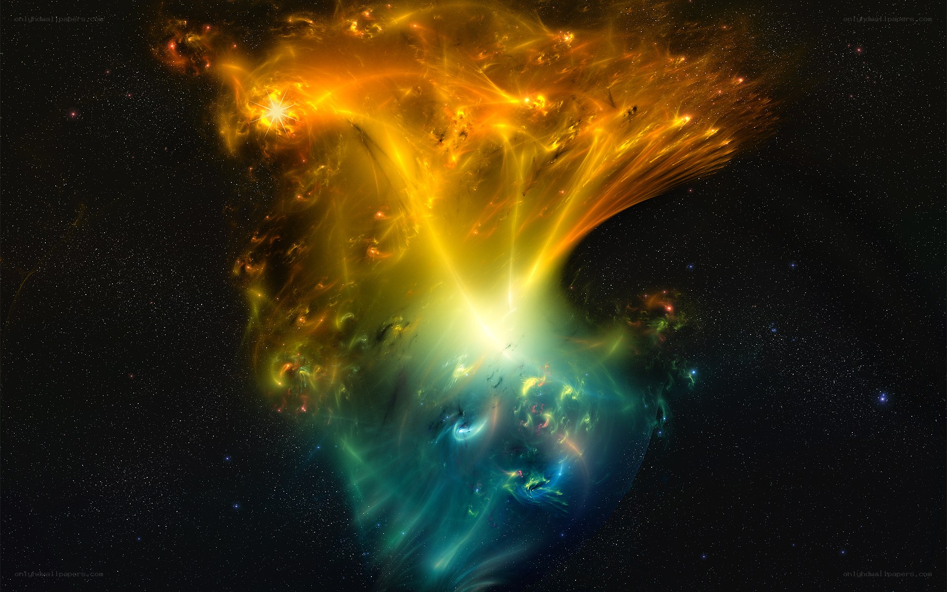 Cosmic nebula with star formation