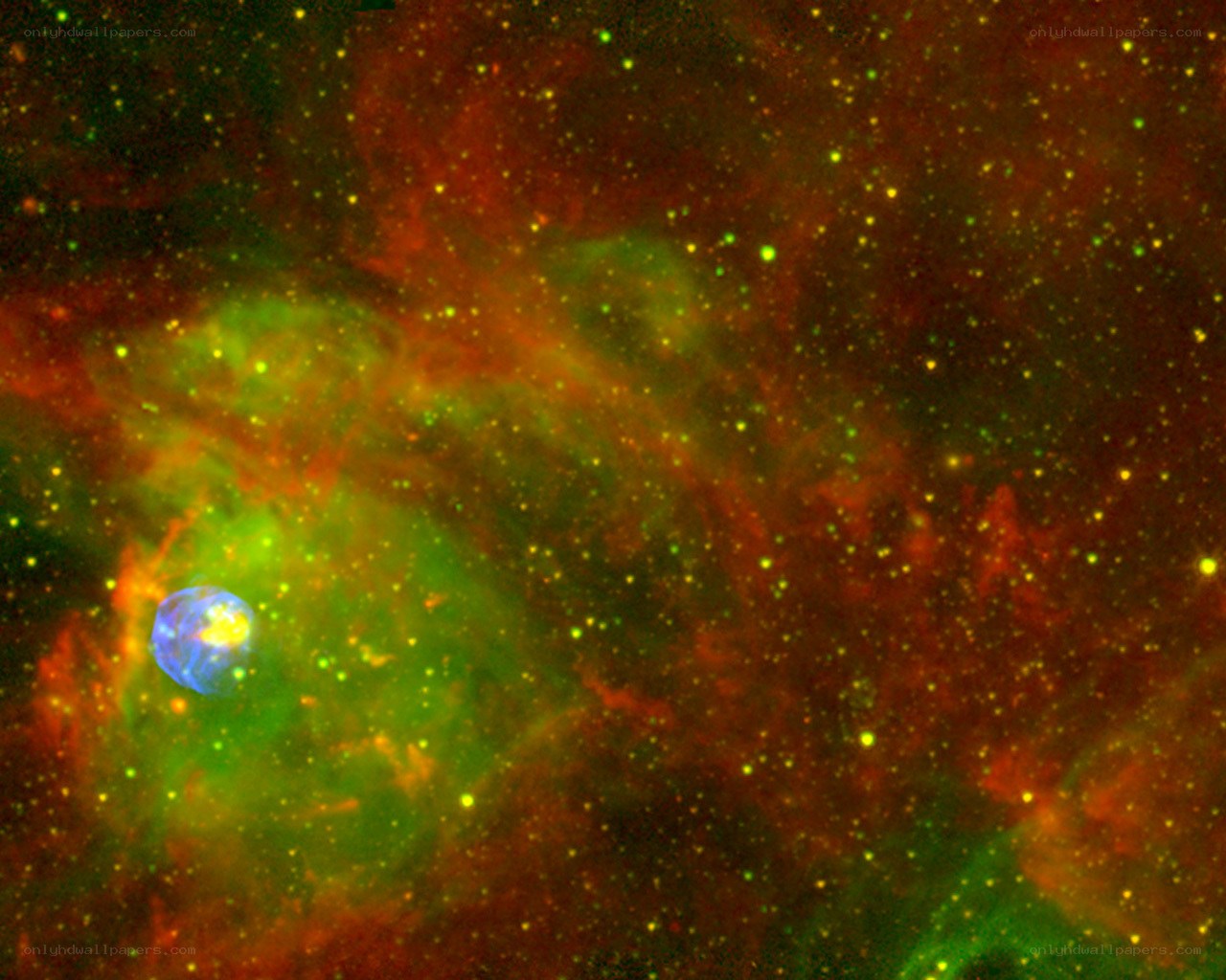 Cosmic nebula with star formation