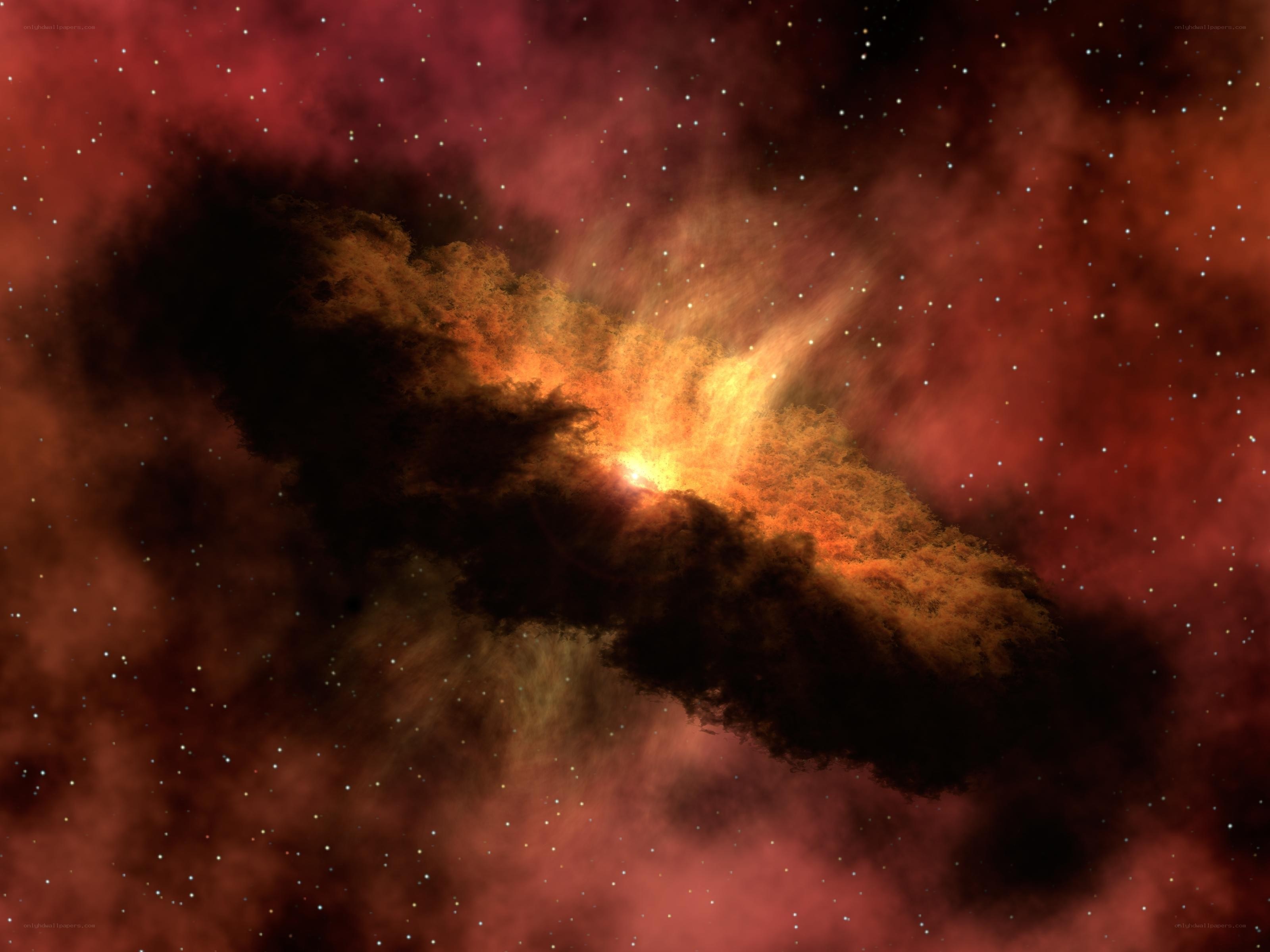 Cosmic nebula with star formation