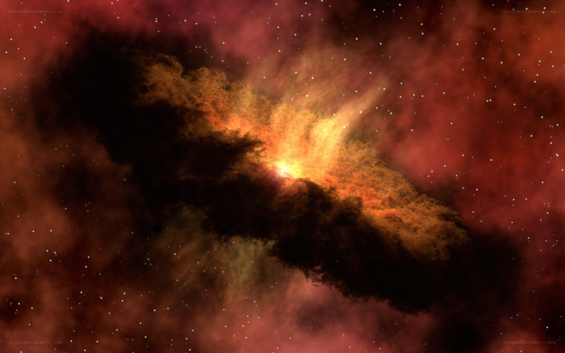 Cosmic nebula with star formation
