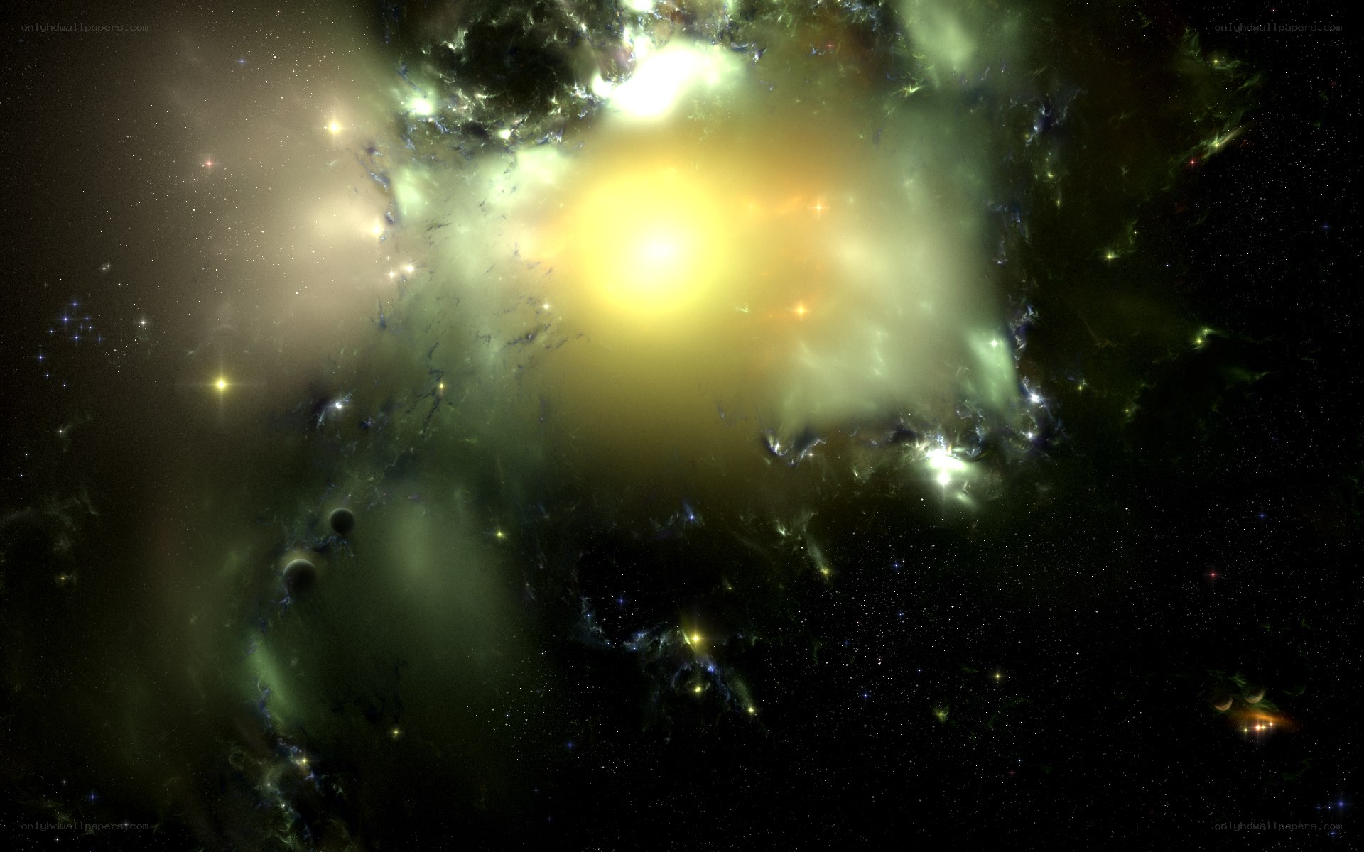 Cosmic nebula with star formation