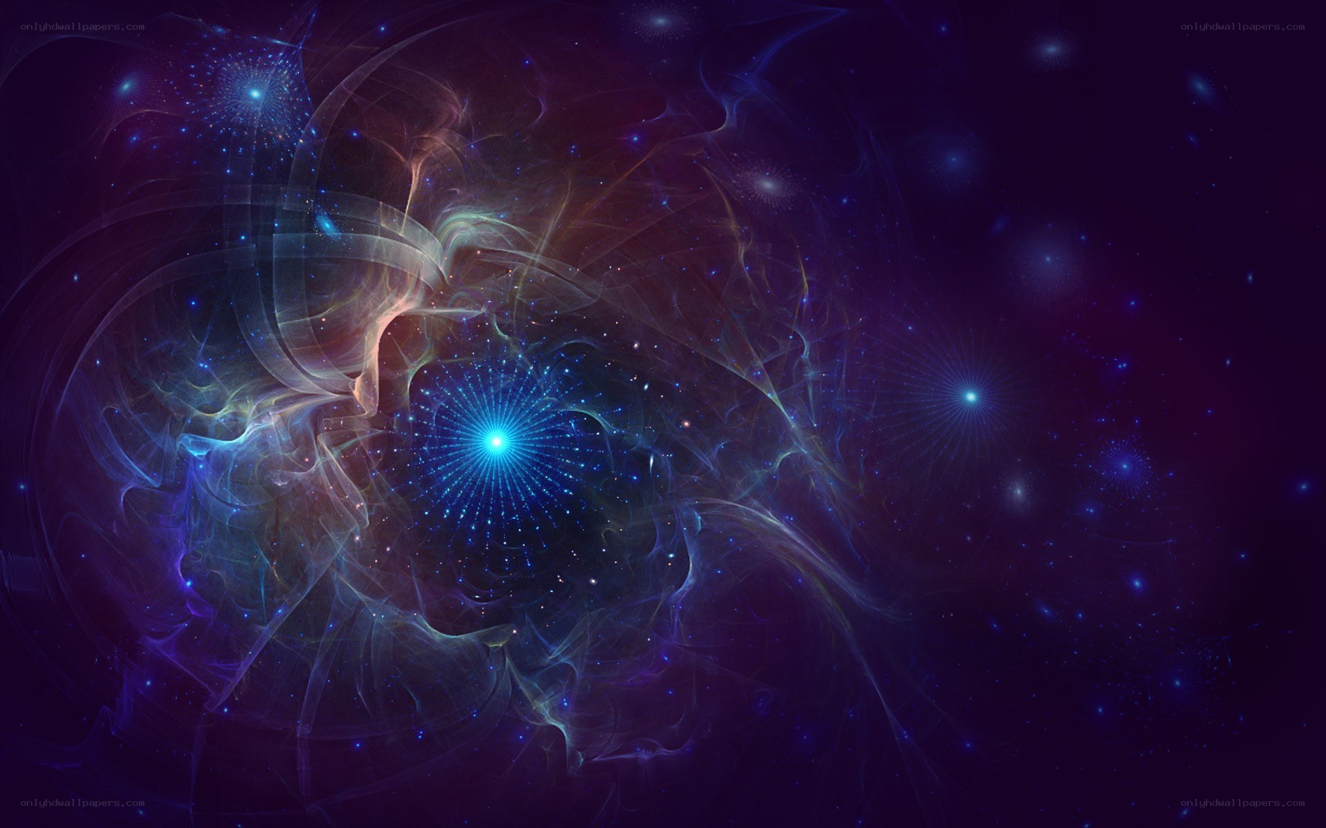 Cosmic nebula with starburst