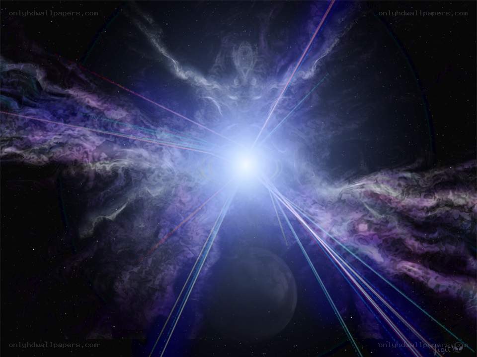 Cosmic nebula with starburst