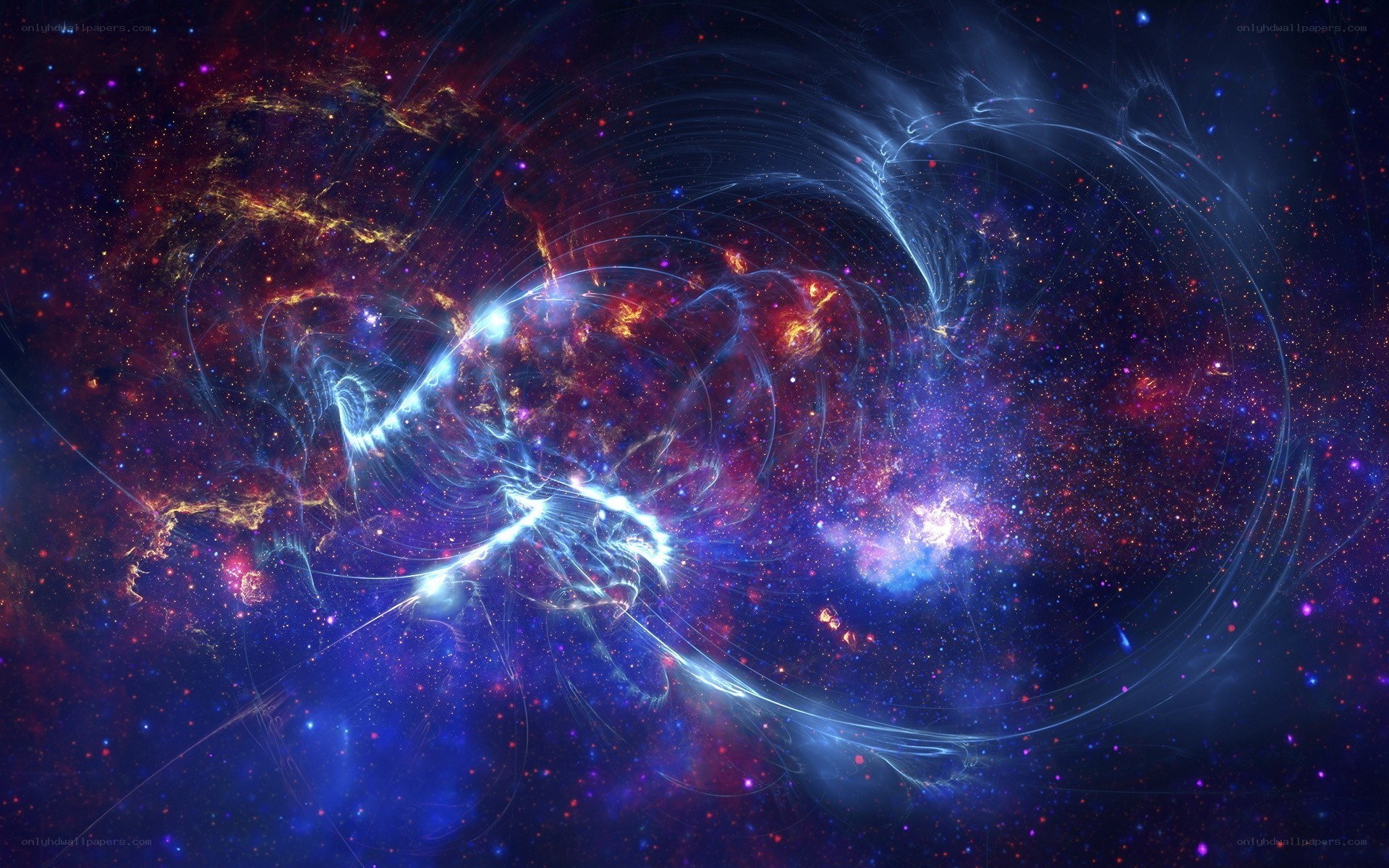 cosmic nebula with starfield