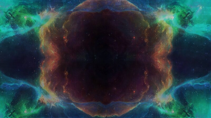 cosmic nebula with starfield