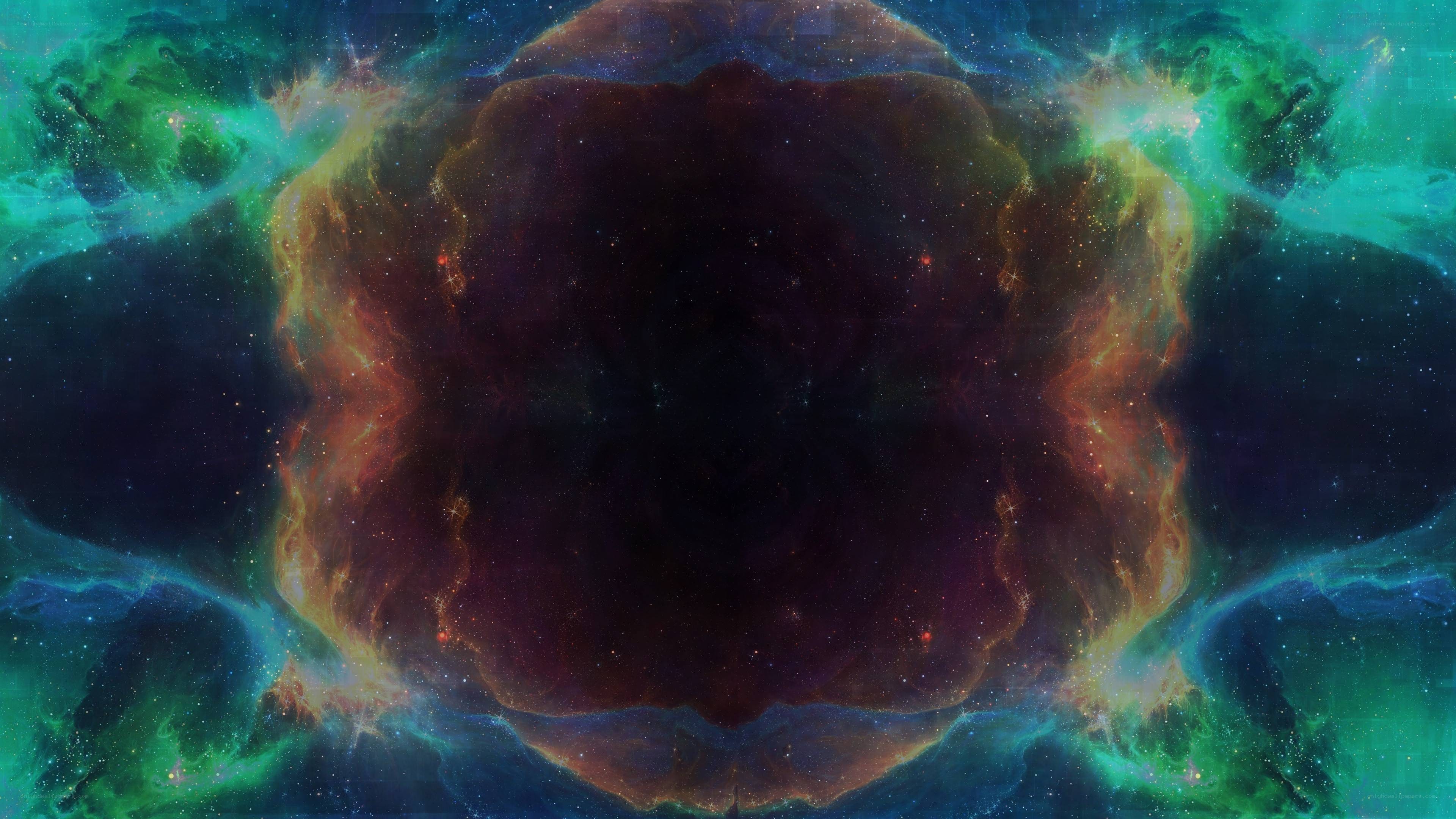cosmic nebula with starfield