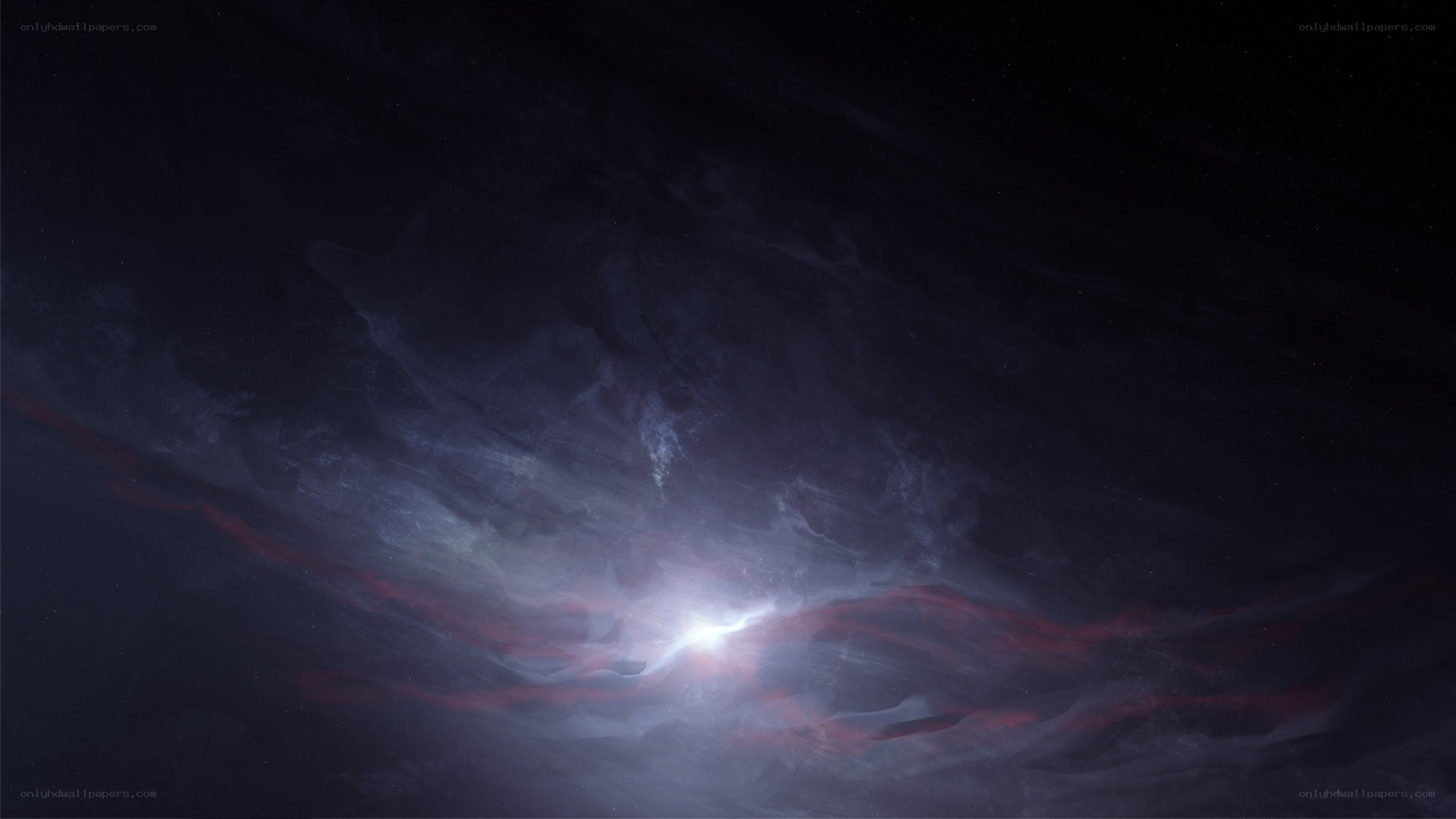 Cosmic nebula with starlight