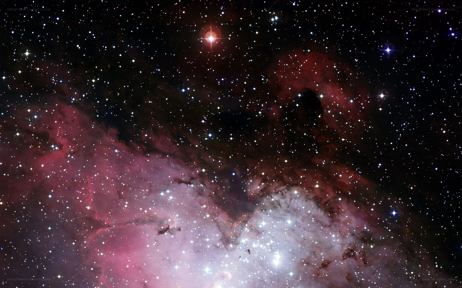 Cosmic nebula with stars