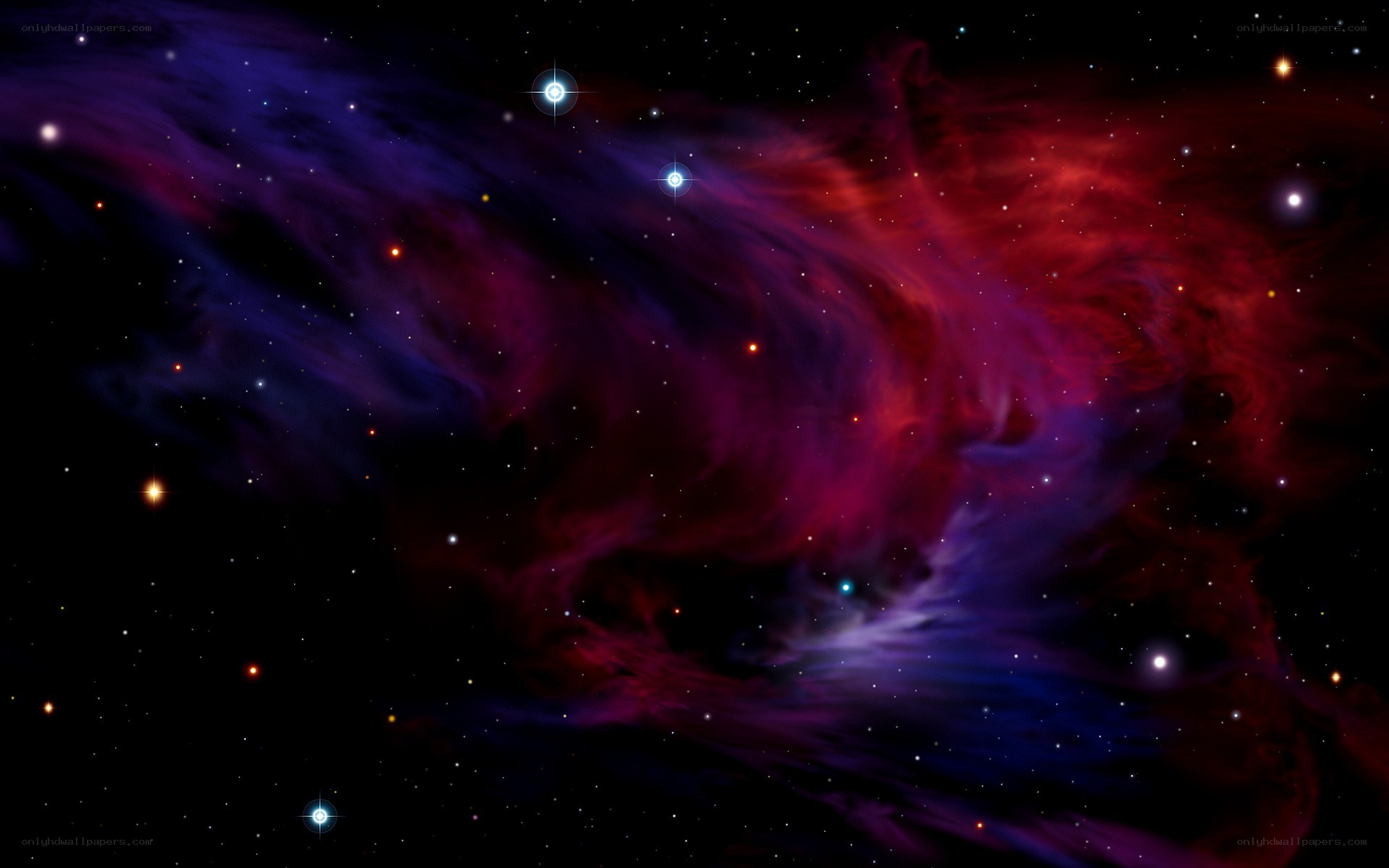 Cosmic nebula with stars