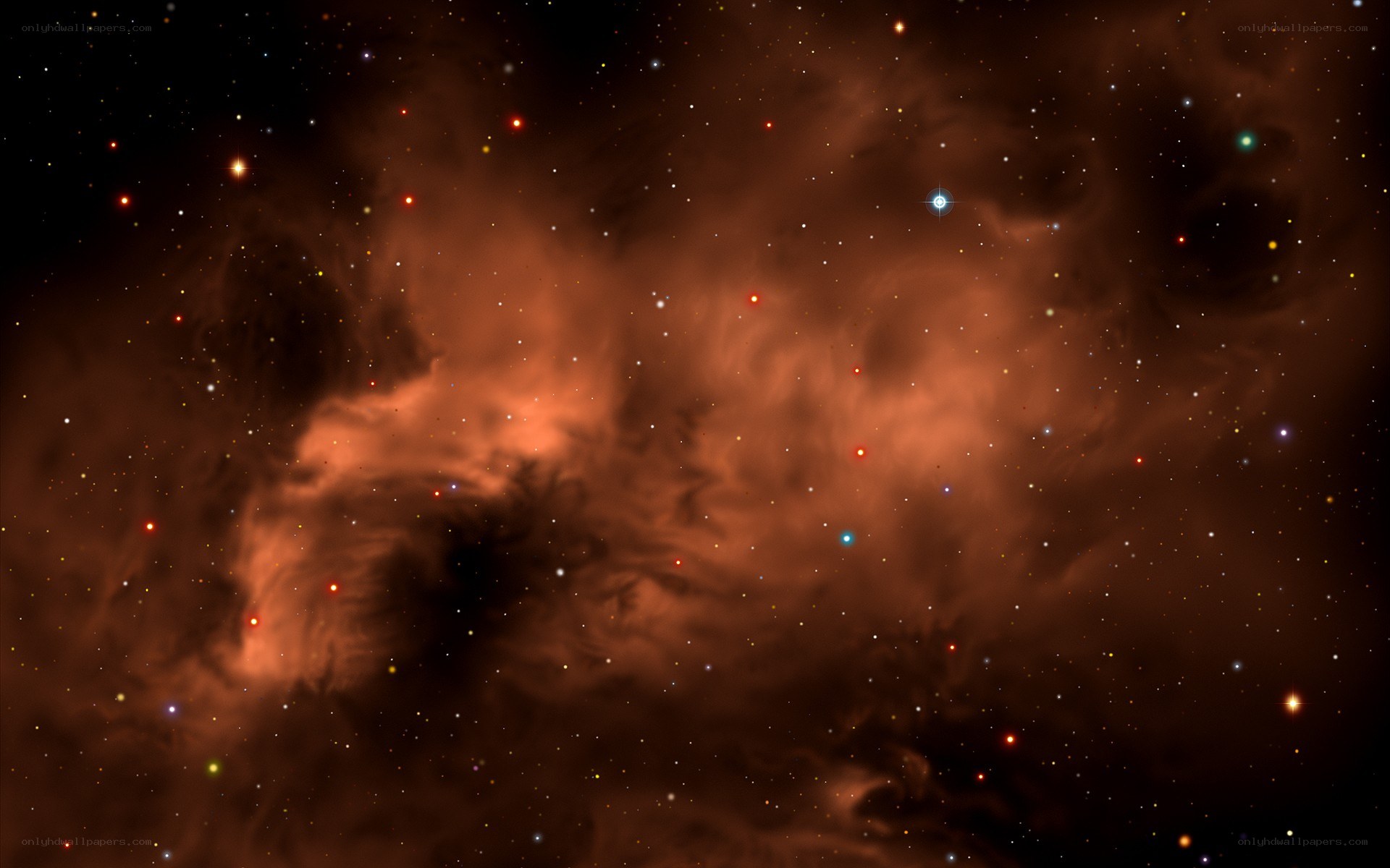 Cosmic nebula with stars