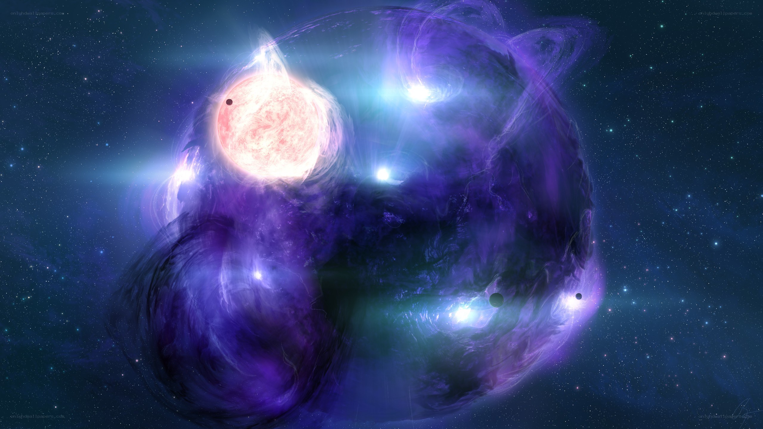 Cosmic nebula with stars