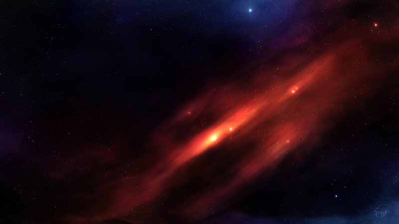 Cosmic nebula with stars