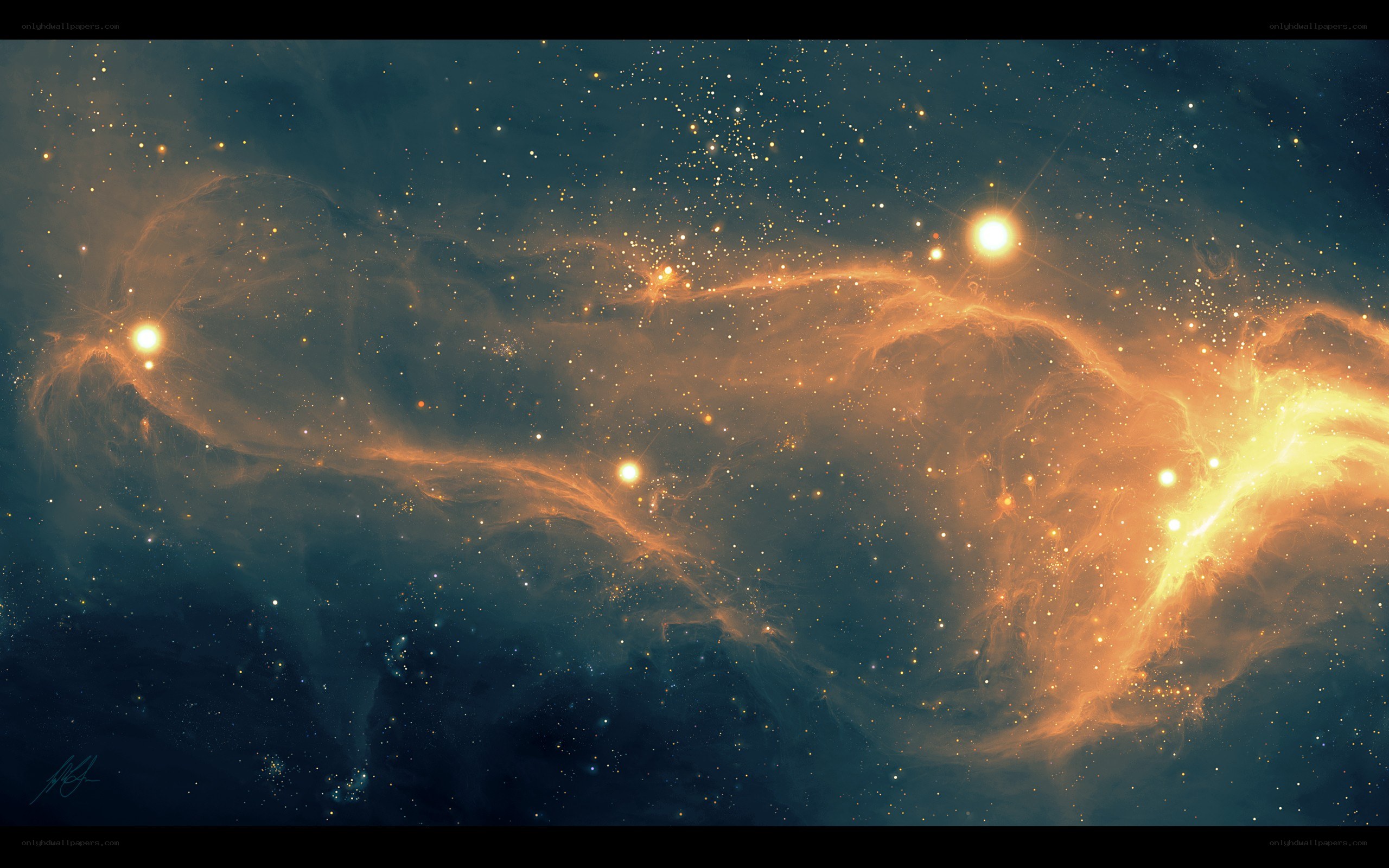 Cosmic nebula with stars