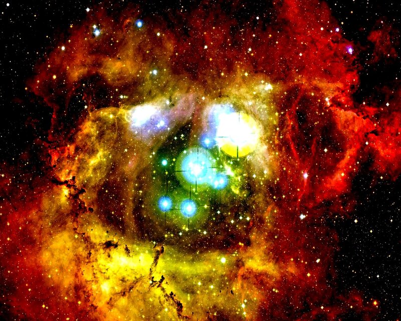 Cosmic nebula with stars