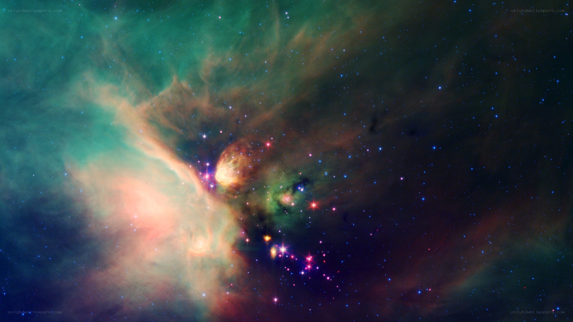 Cosmic nebula with stars