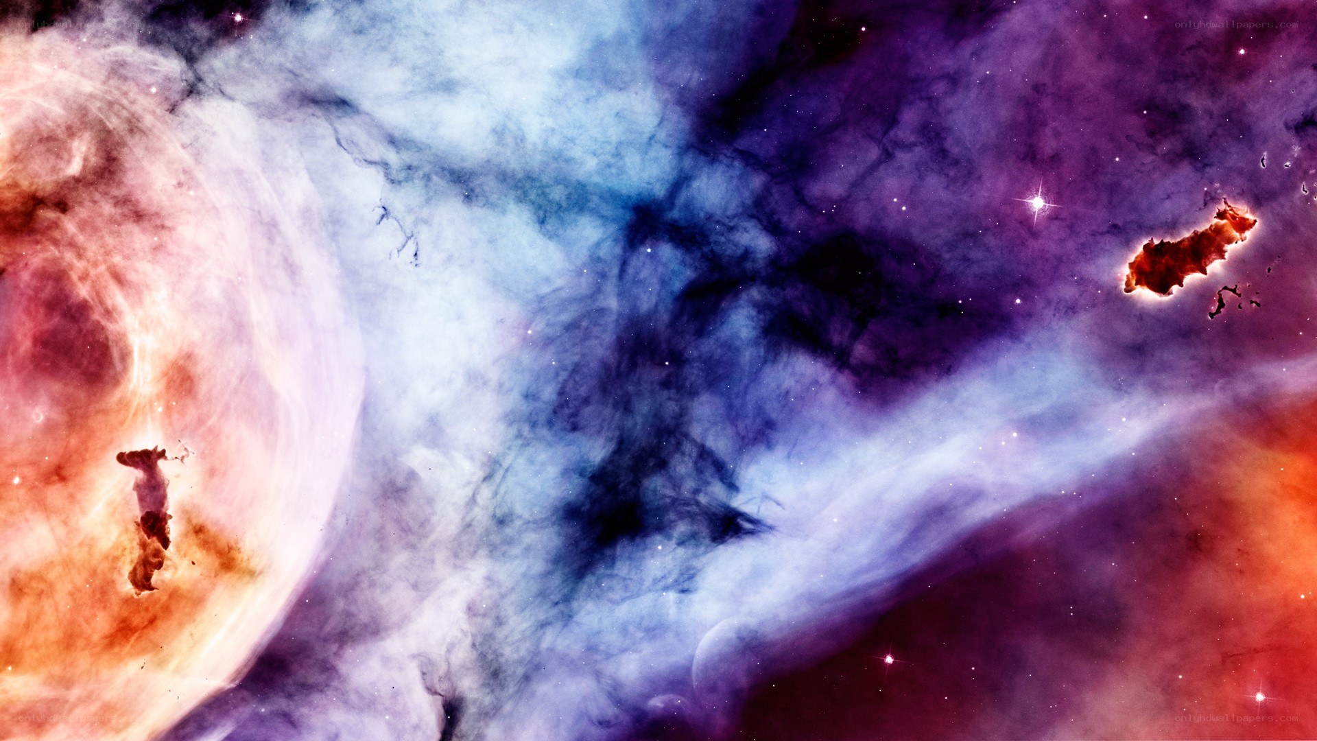 Cosmic nebula with stars