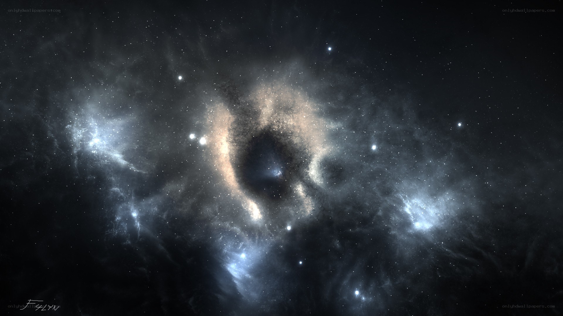 Cosmic nebula with stars