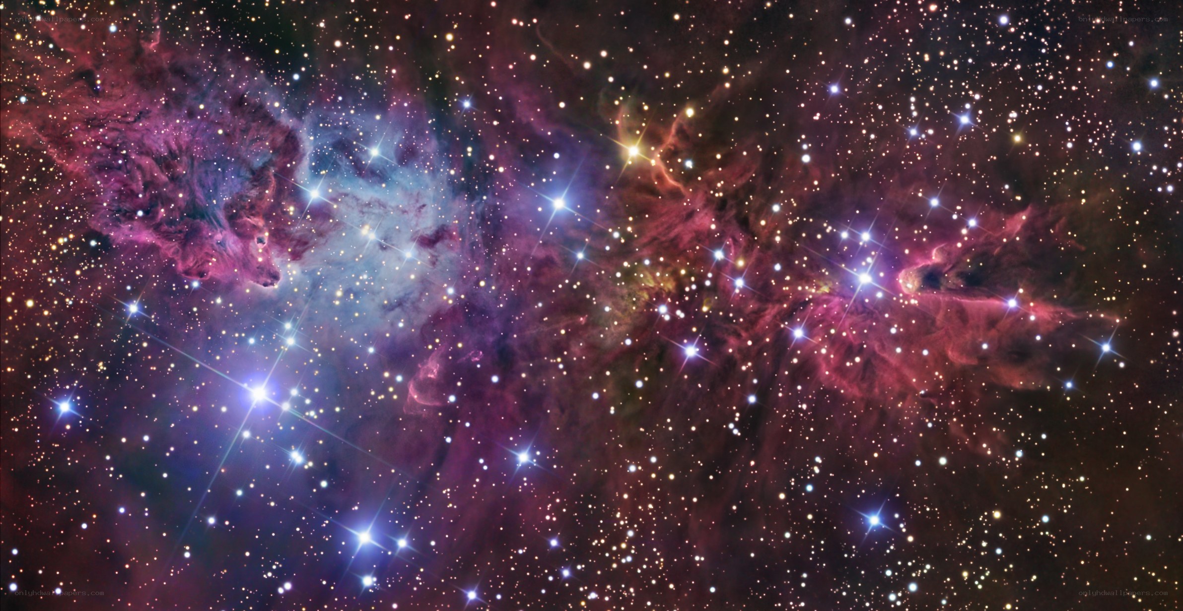 Cosmic nebula with stars