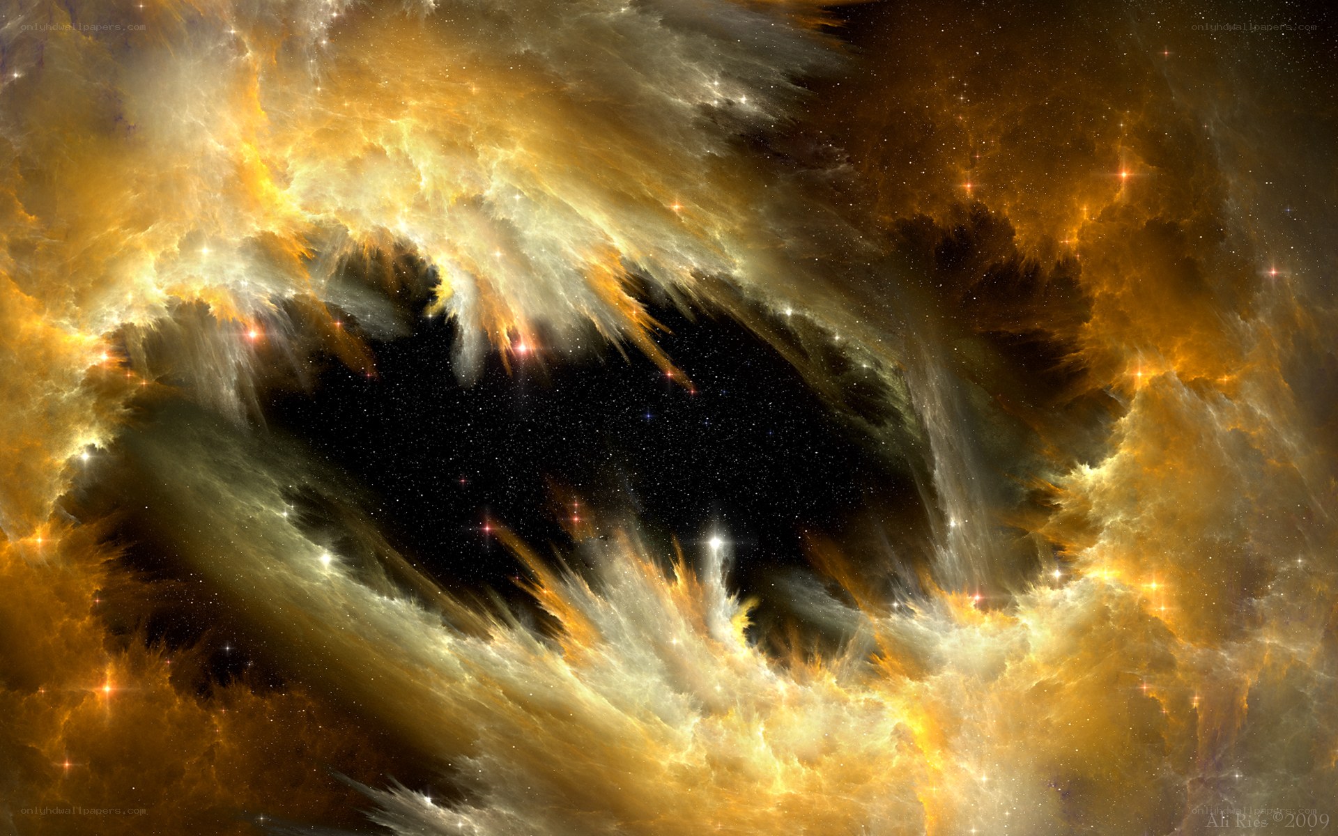Cosmic nebula with stars