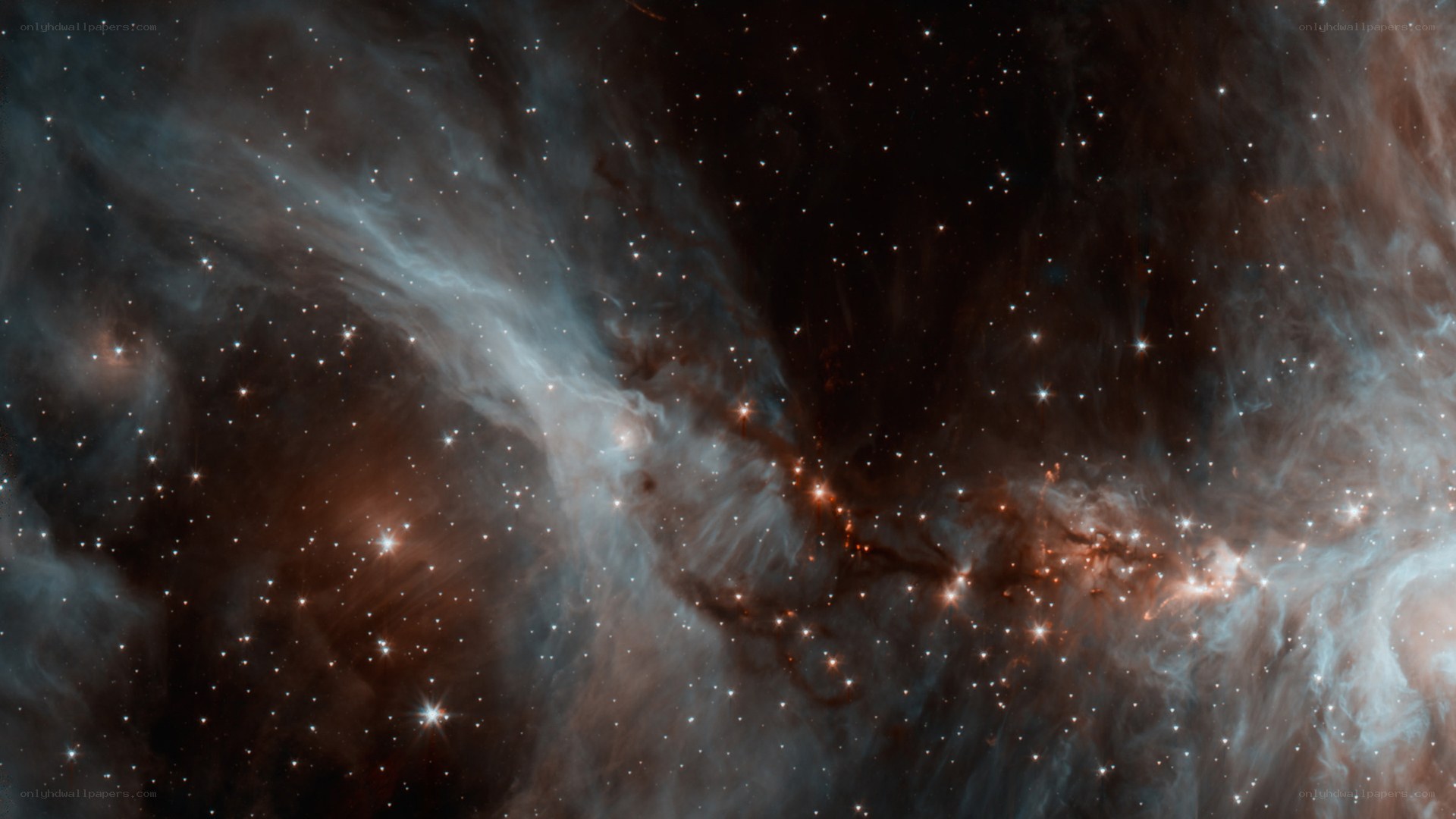 Cosmic nebula with stars