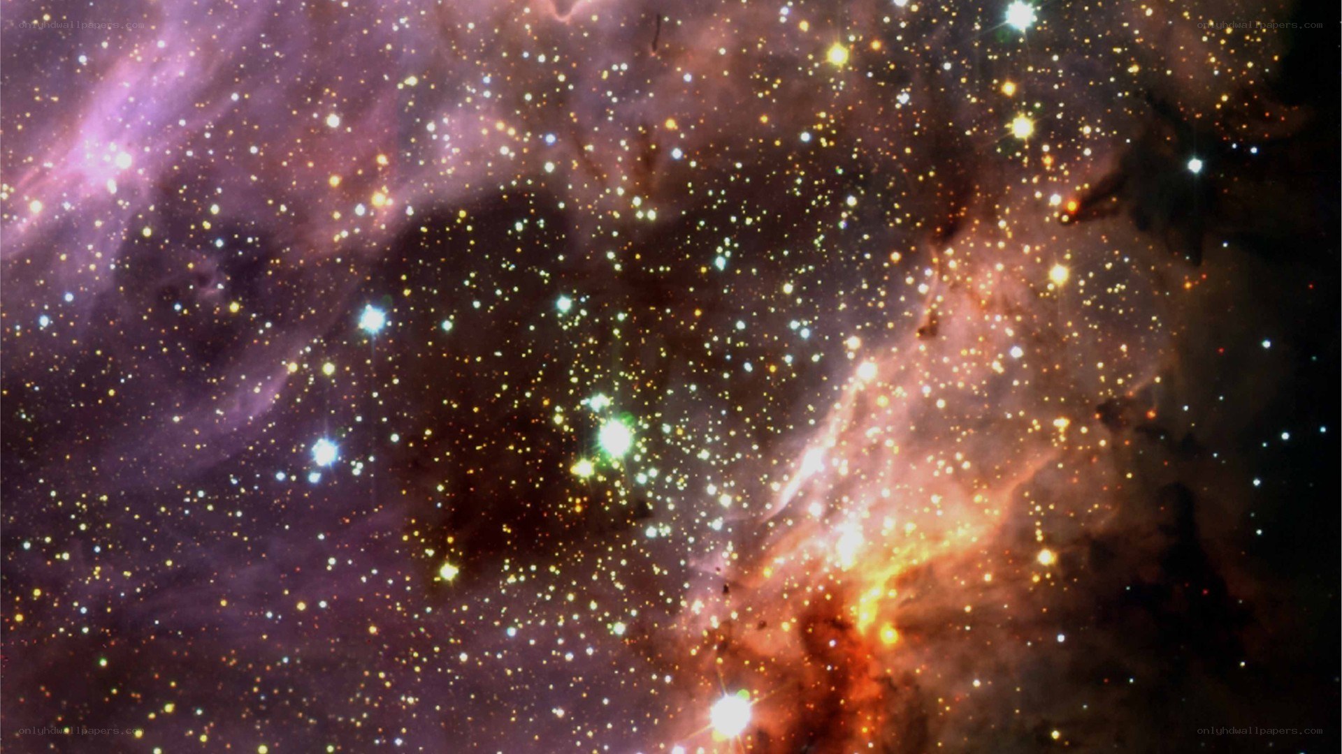 Cosmic nebula with stars