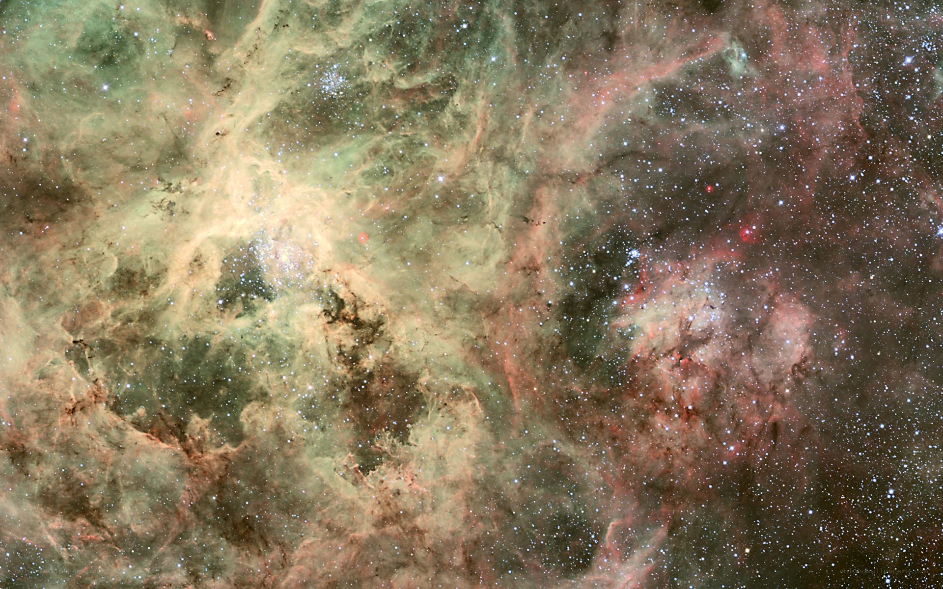 Cosmic nebula with stars