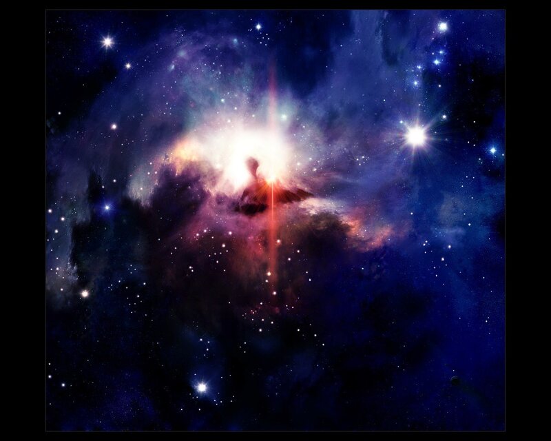Cosmic nebula with stars