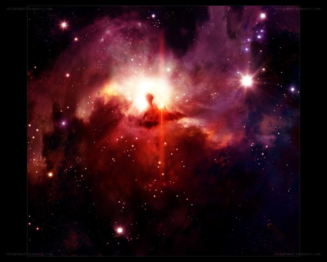 Cosmic nebula with stars