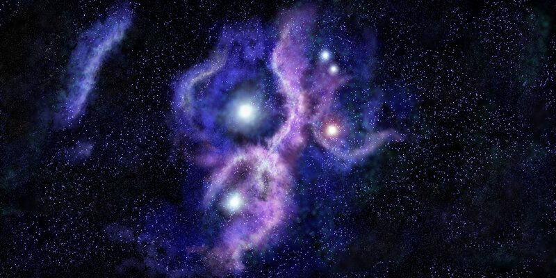 Cosmic nebula with stars