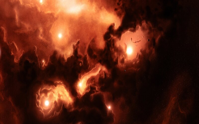 Cosmic nebula with stars