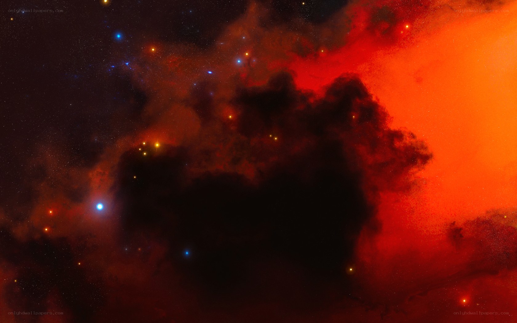 Cosmic nebula with stars