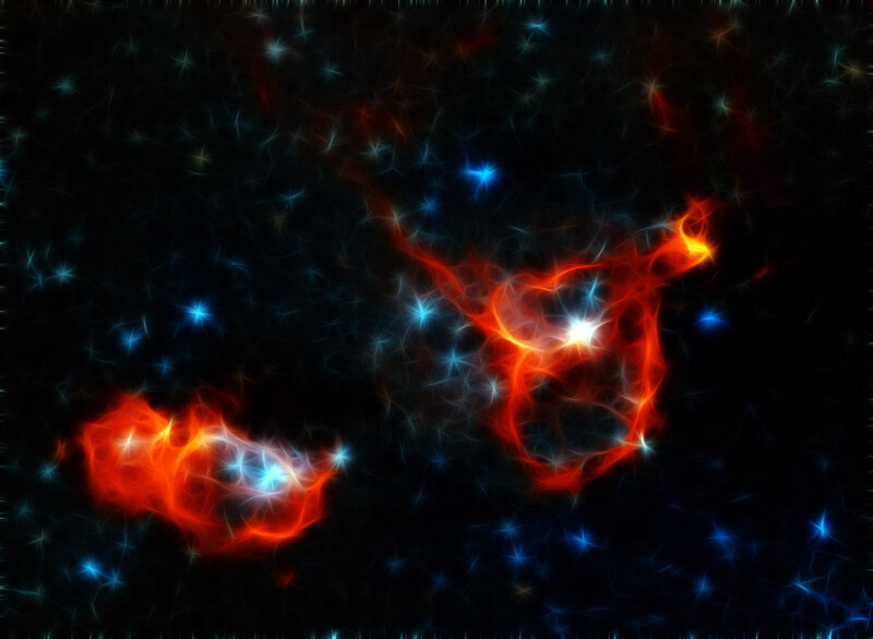 Cosmic nebula with stars