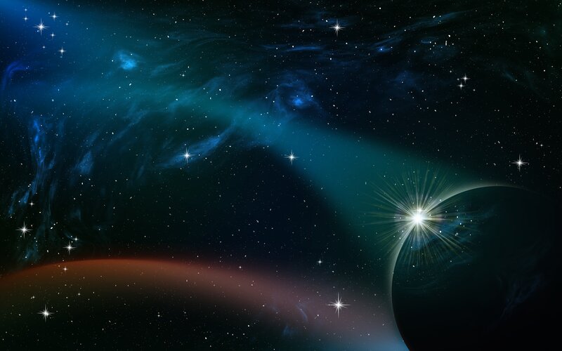 Cosmic nebula with stars