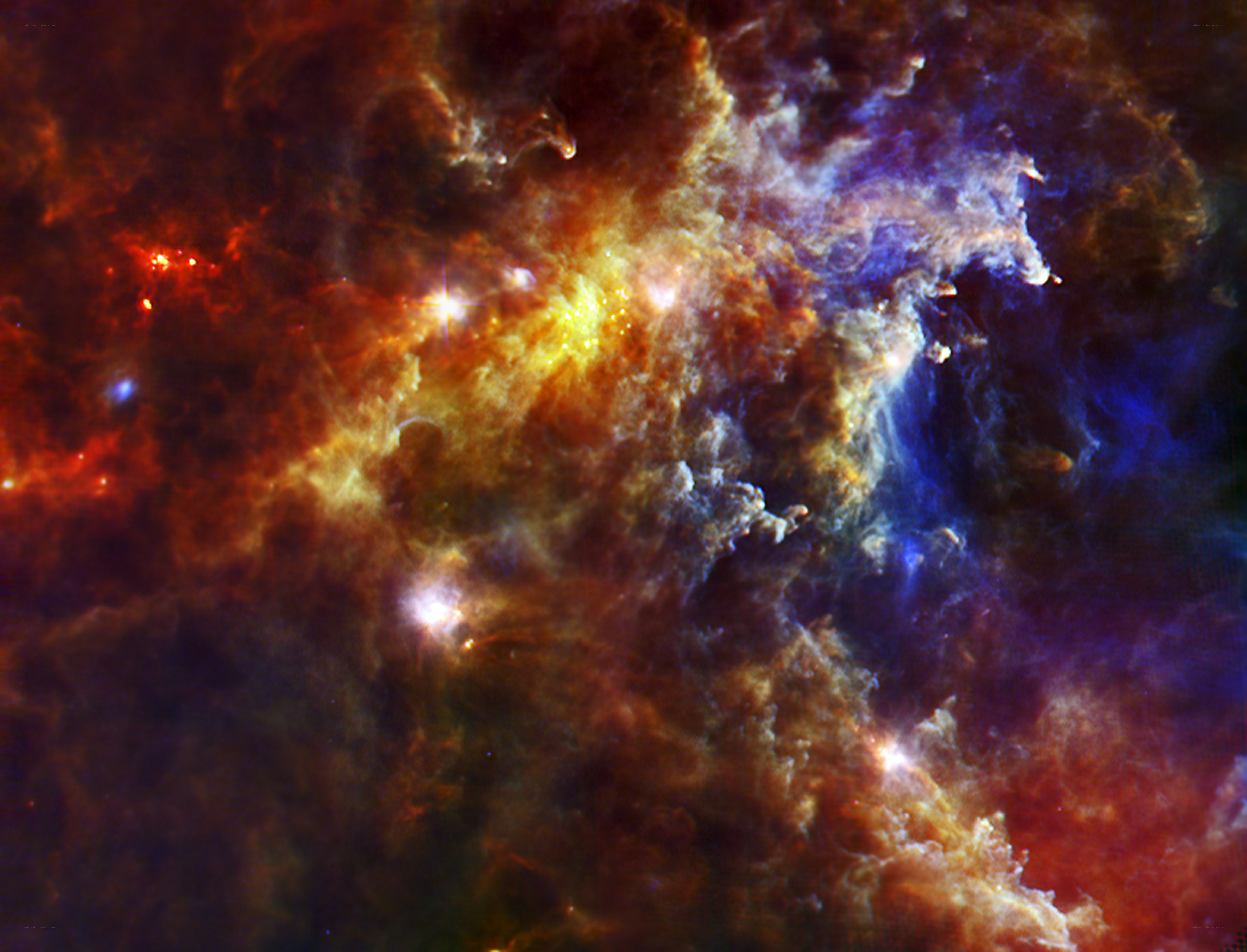 Cosmic nebula with stars