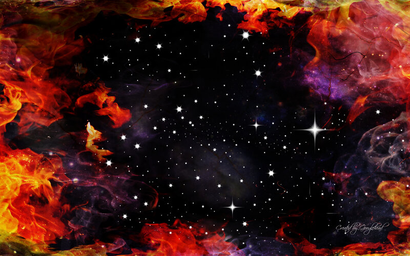Cosmic Nebula with Stars — Black