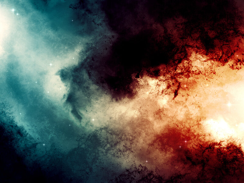 Cosmic Nebula with Stars — Blue, Dramatic, Digital Art, Gas Clouds, Dust
