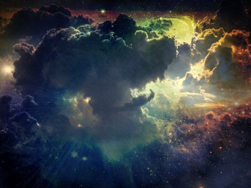 Cosmic Nebula with Stars — Blue, Dramatic