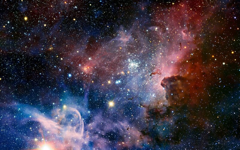 Cosmic Nebula with Stars — Blue, Photograph
