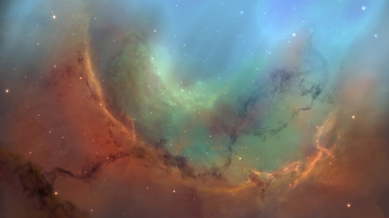 Cosmic Nebula with Stars — Blue, Serene